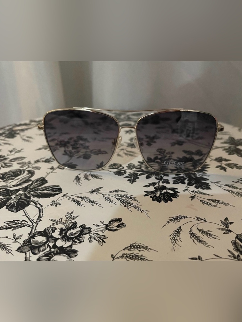Guess Women's Silver Frame Sunglasses with Gray Gradient Lenses